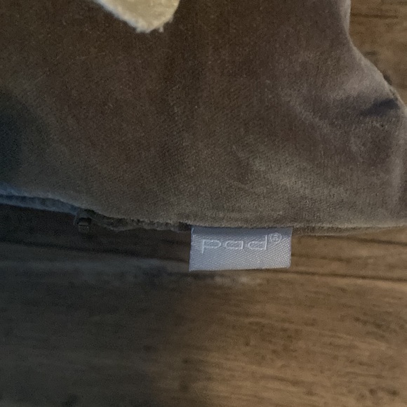 Grey Pillow with Purple Flower Appliqué - Picture 4 of 4